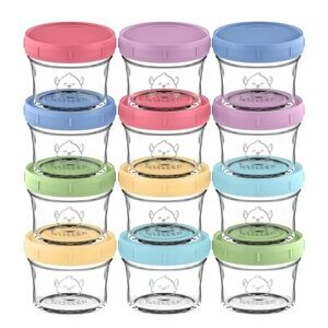 KeaBabies prep jars baby food storage glass containers- NEW